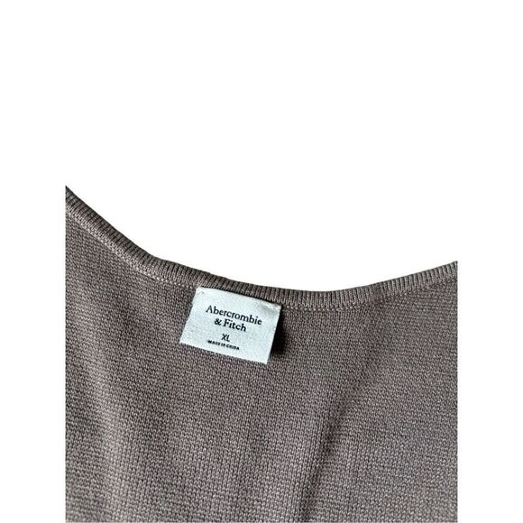 Abercrombie & Fitch Zip Up Notch Neck Slim Top size XL Tan - Picture 4 of 10